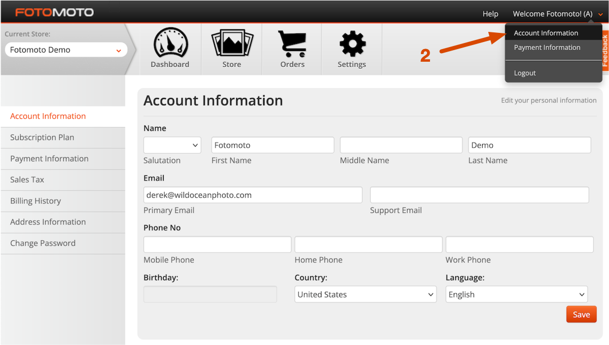 Select Account Information