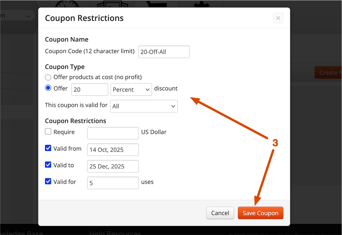 Create a Fotomoto Coupon